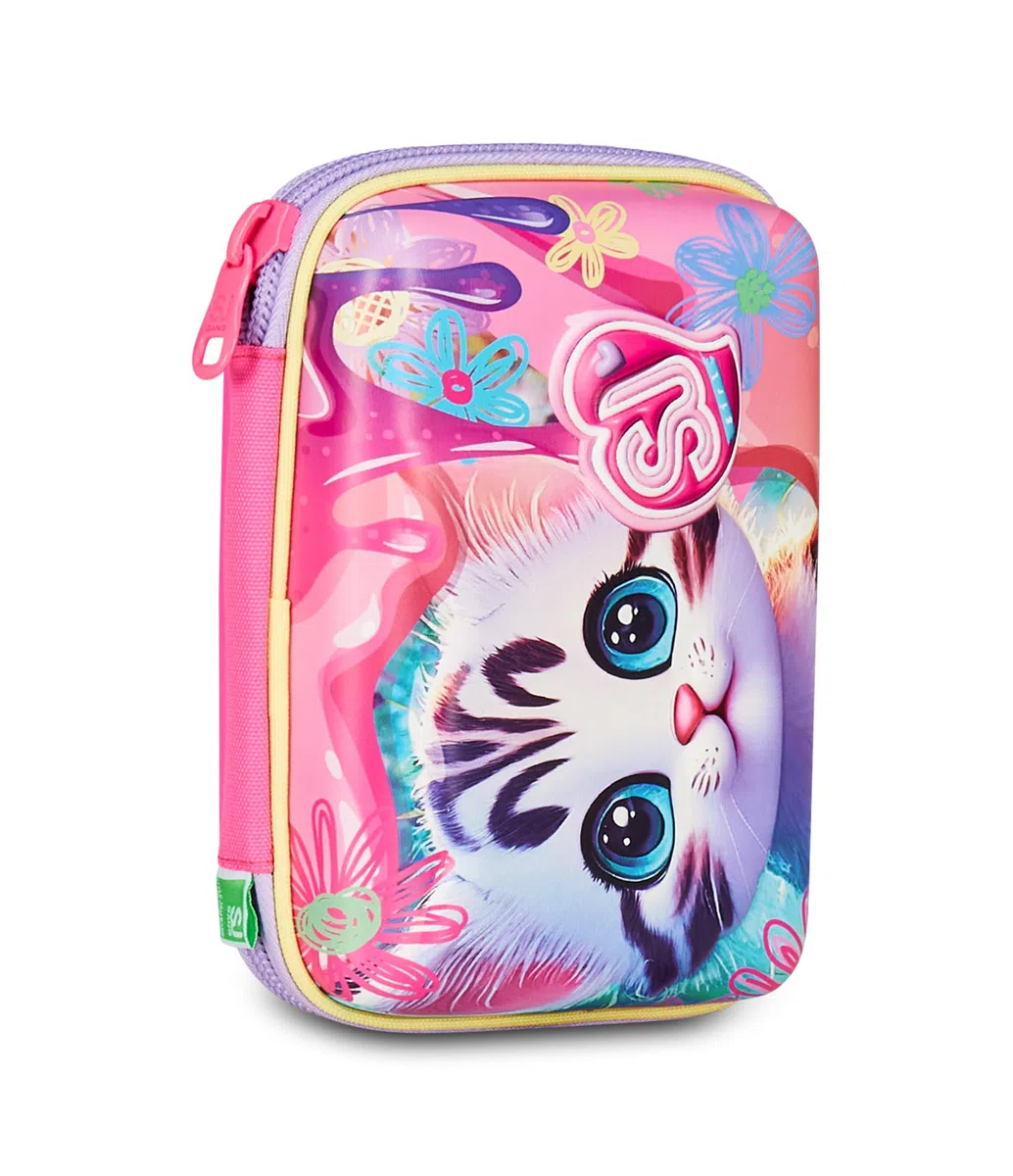 SJ GANG STYLE JAM GANG Astuccio Scuola Speed Pad + Cat&Air, Rosa, Portapenne Mono Scomparto con Plance Amovibili, Completo Di Penne, Matite, Colori, Accessori Zaino, Scuola Elementare, Bambina