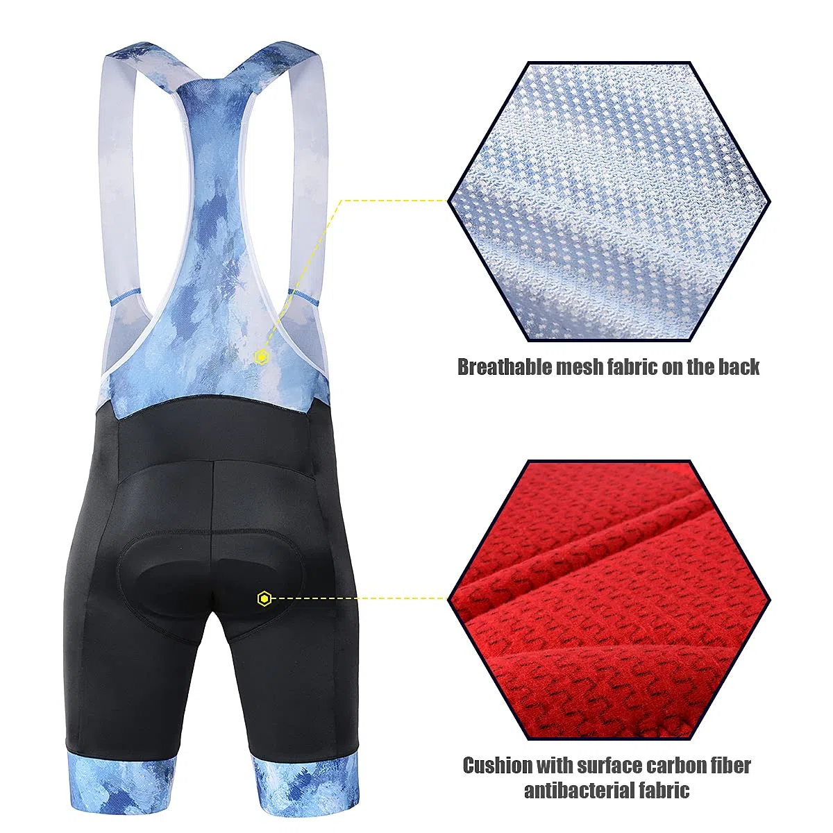 CATENA Salopette da ciclismo da uomo 4D in gel imbottito da ciclismo da uomo
