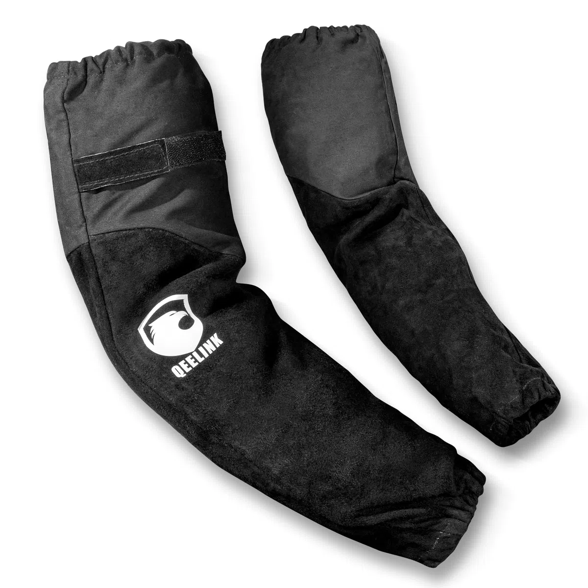 QeeLink Maniche da Lavoro per Saldatura in Pelle - per Uomini e Donne Resistenti al Calore e alle Fiamme con Cuciture in Kevlar e Fodera in Cotone