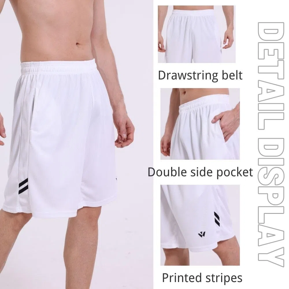 Confezione da 5 pantaloncini sportivi da uomo con tasche ed elastico in vita, pantaloncini da allenamento ad asciugatura rapida da corsa, L