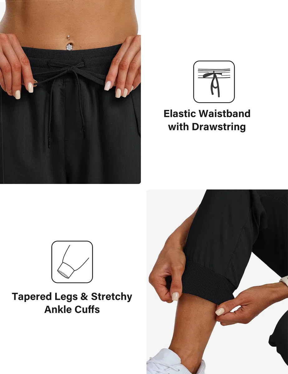 JINSHI Pantaloni Cargo Donna Leggeri Jogging Pantaloni Traspiranti Sport Casual Escursionismo Campeggio Trekking Pantaloni con Muti-Tasche