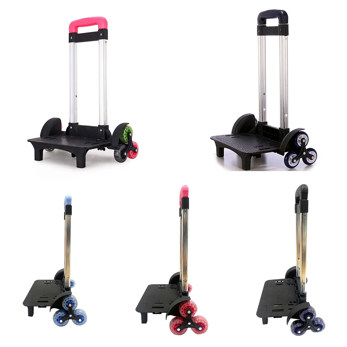 Carrello pieghevole a 6 ruote Zaino Trolley in lega di alluminio Bagagli per studenti a mano da viaggio