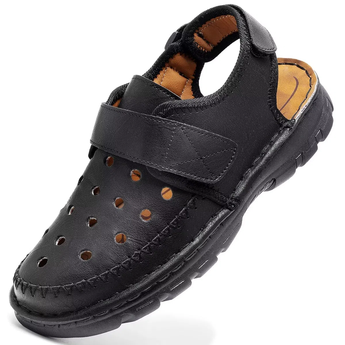 Sandali Sportivi Uomo Estivi Punta Chiusa Pelle Sandali da Trekking