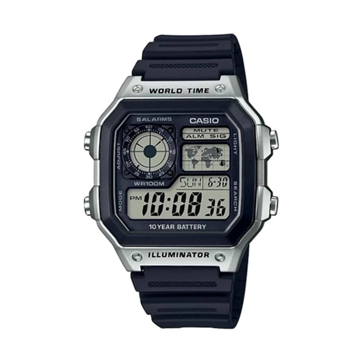 Casio - Watch AE-1200WH-1CVEF - Men's Watch - Waterproof - Digital - with Elastic Band - Black