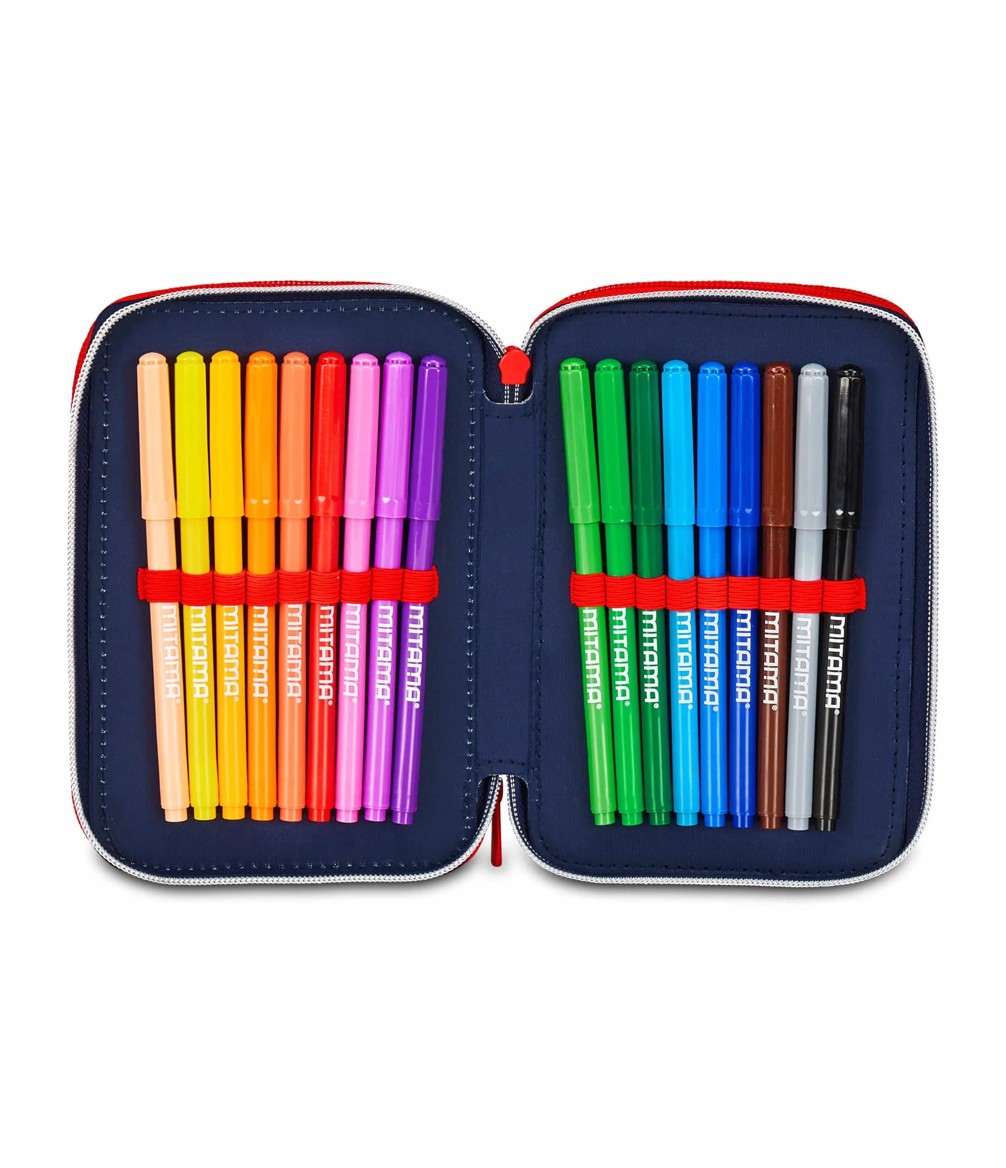 Seven Spiderman Astuccio Scuola 3 Zip, Blu, Portapenne Triplo Scomparto Completo Di Penne, Matite, Colori, Accessori Zaino, Scuole Elementari, Bambino