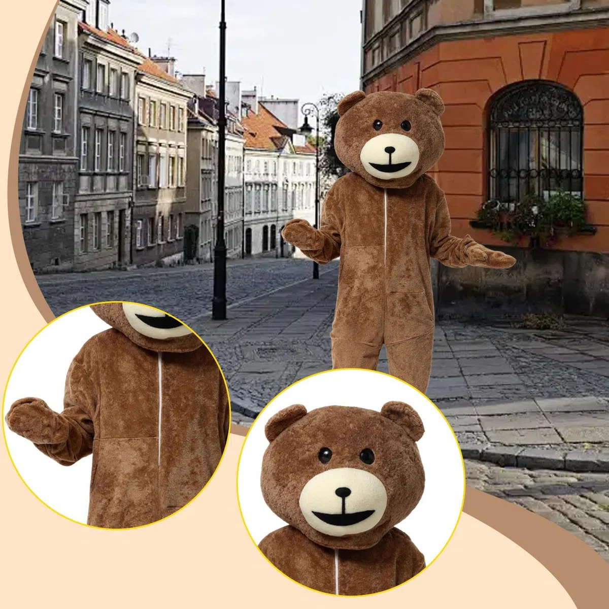 Baoblaze Costume da orso divertente per adulti per spettacoli teatrali, promozioni aziendali e celebrazioni