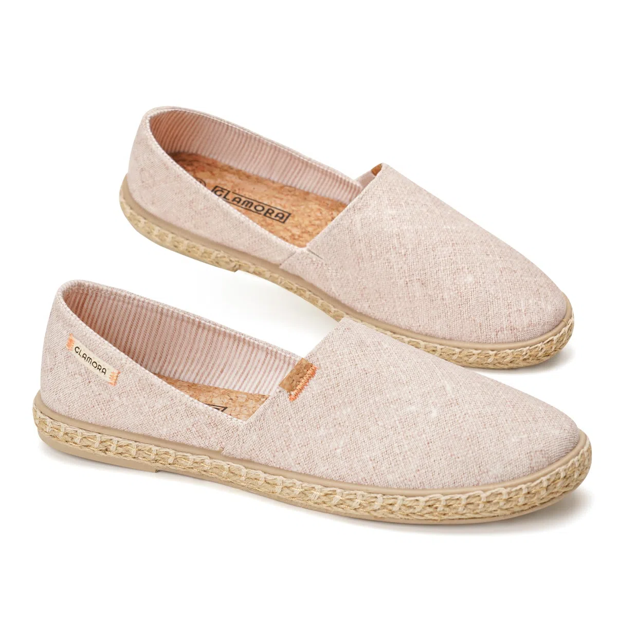 GLAMORA Espadrillas da donna Sparto Tela Slip On Traspiranti Leggere, Suola in iuta antiscivolo confortevole tessile piatto Soletta comfort flessibile tessuto elasticizzato vestibilità leggera