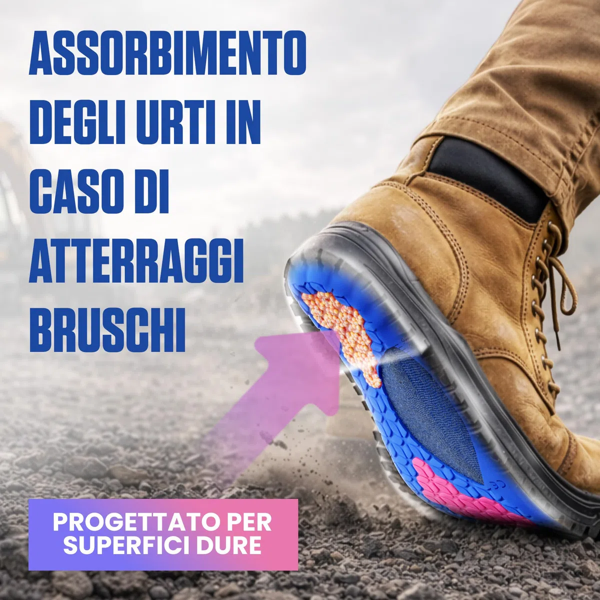 Akusoli Solette Uomo & Donna – Solette Gel per Scarpe con Digitopressione e Supporto Tallone U, Ideali per Scarpe da Lavoro e Lunghe Ore in Piedi EU42-47