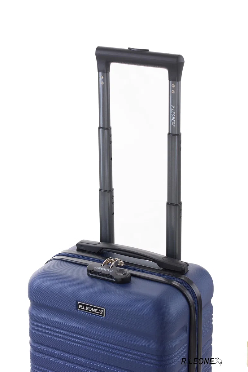 R.Leone Valigia Trolley Bagaglio a Mano 40x30x20cm Wizzair Vueling 2 Ruota in ABS (Blu, 915 40X30X20cm 2Ruota)