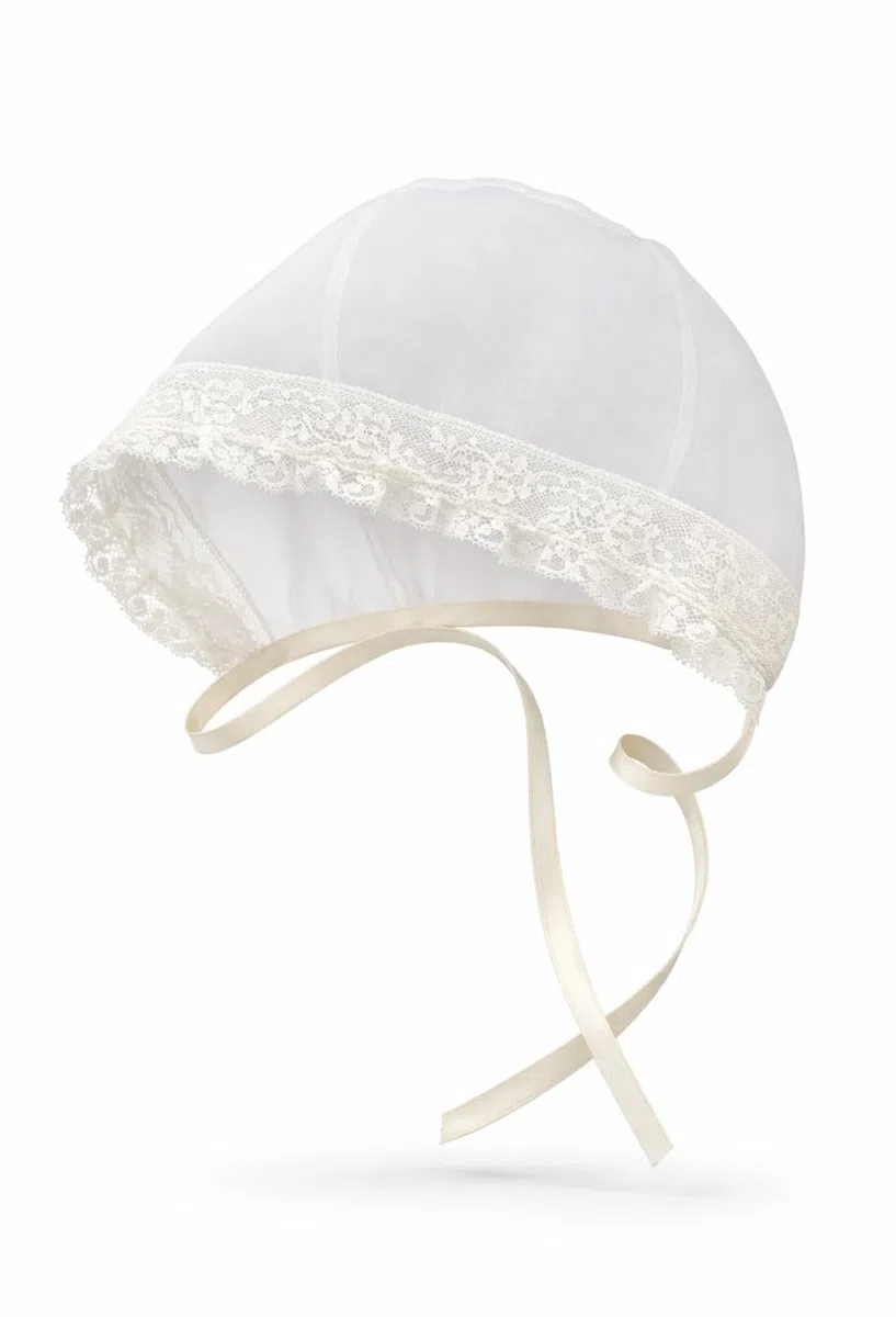 Generico Tulle E Meraviglie Cuffietta da Battesimo in Organza Disponibile in Avorio o Bianco