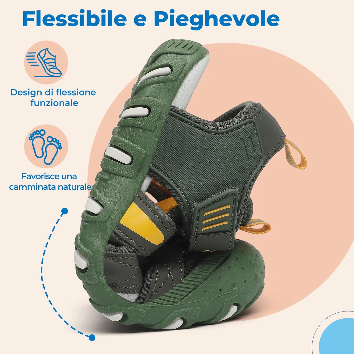 SAGUARO Sandali Bambini Estivi a Punta Chiusa, Traspiranti e Leggeri, Scarpe per Uso Quotidiano all’Aperto,25-38