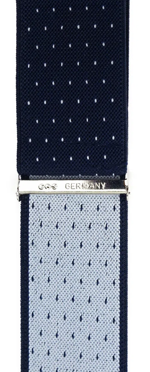 TigerTie - Bretelle unisex a Y con 3 clip molto robuste, a pois, lavorazione di alta qualità, larghezza 35 mm