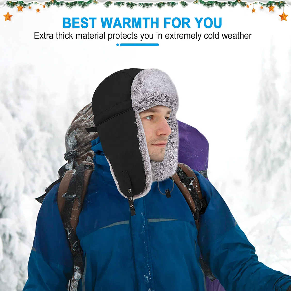 Cappello Trapper Invernale per Uomo e Donna - Ushanka Russa, Pelliccia Impermeabile con Paraorecchie - Cappello Aviatore Caldo per Sci, Arrampicata o Caccia