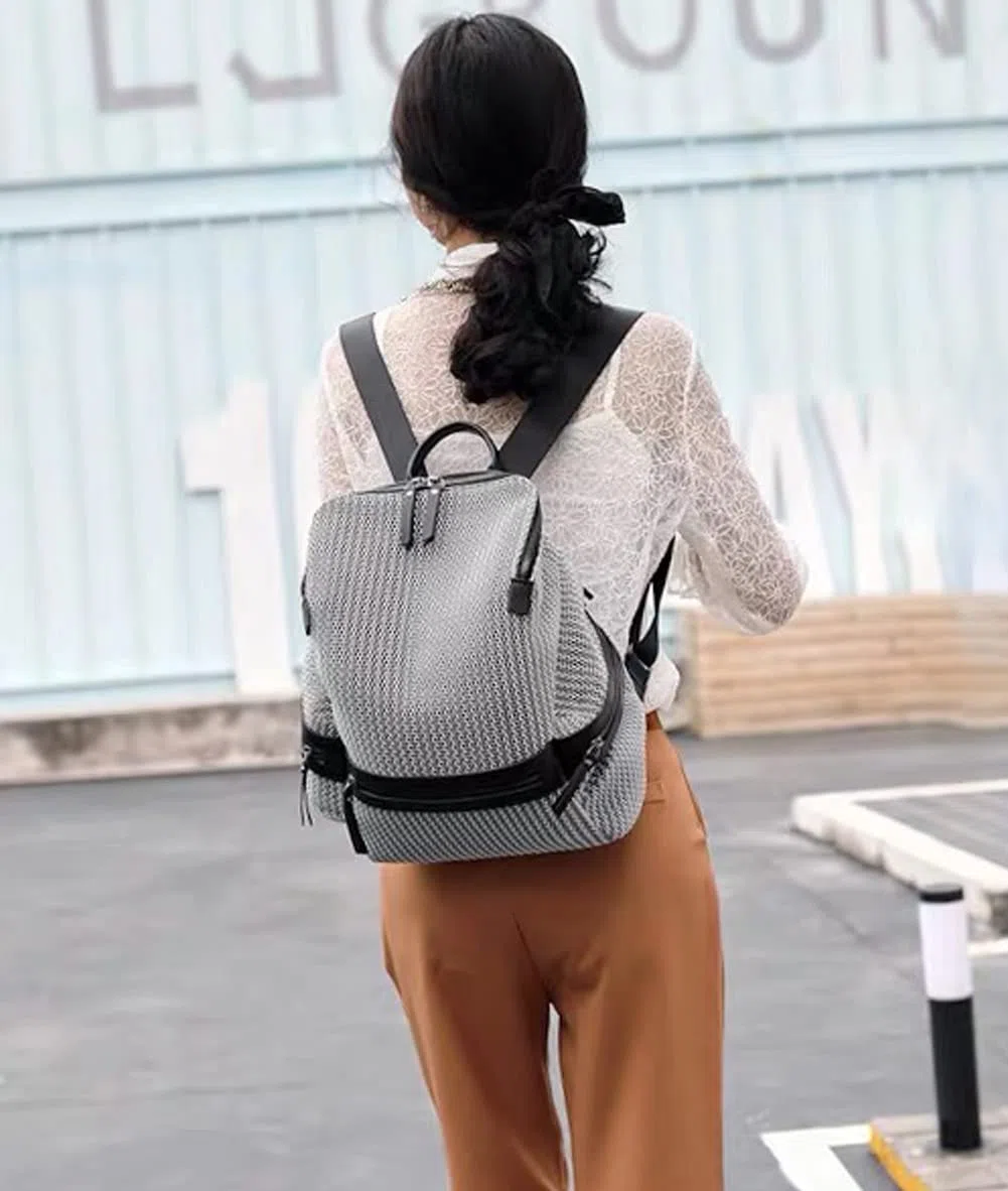 BUKESIYI Donna Borsa Zaino Elegante Zainetto Borse a Tracolla Zaini Antifurto Zainetti 2024 PU Pelle IT78110 Grigio