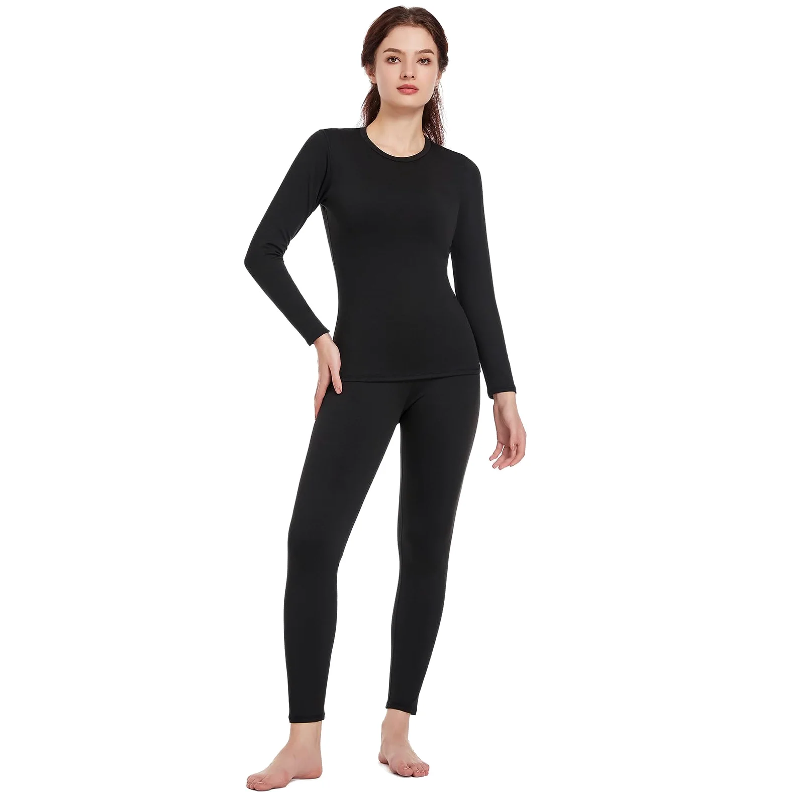 TBoonor Intimo Termico Donna,Biancheria Intima Termica per Donna,Traspirante e Funzionale,con Interno in Felpa-Set Ultra-Morbido di Biancheria Termica per l'inverno