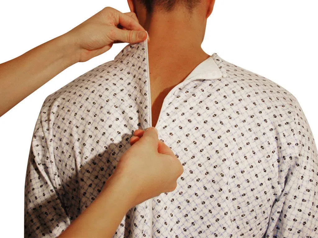 Pigiama Sanitario Intero Invernale a Manica Lunga con Zip Posteriore, Tuta Sanitaria per Anziani Disabili Degenti, 100% Cotone Interlock, qualità Made in Italy
