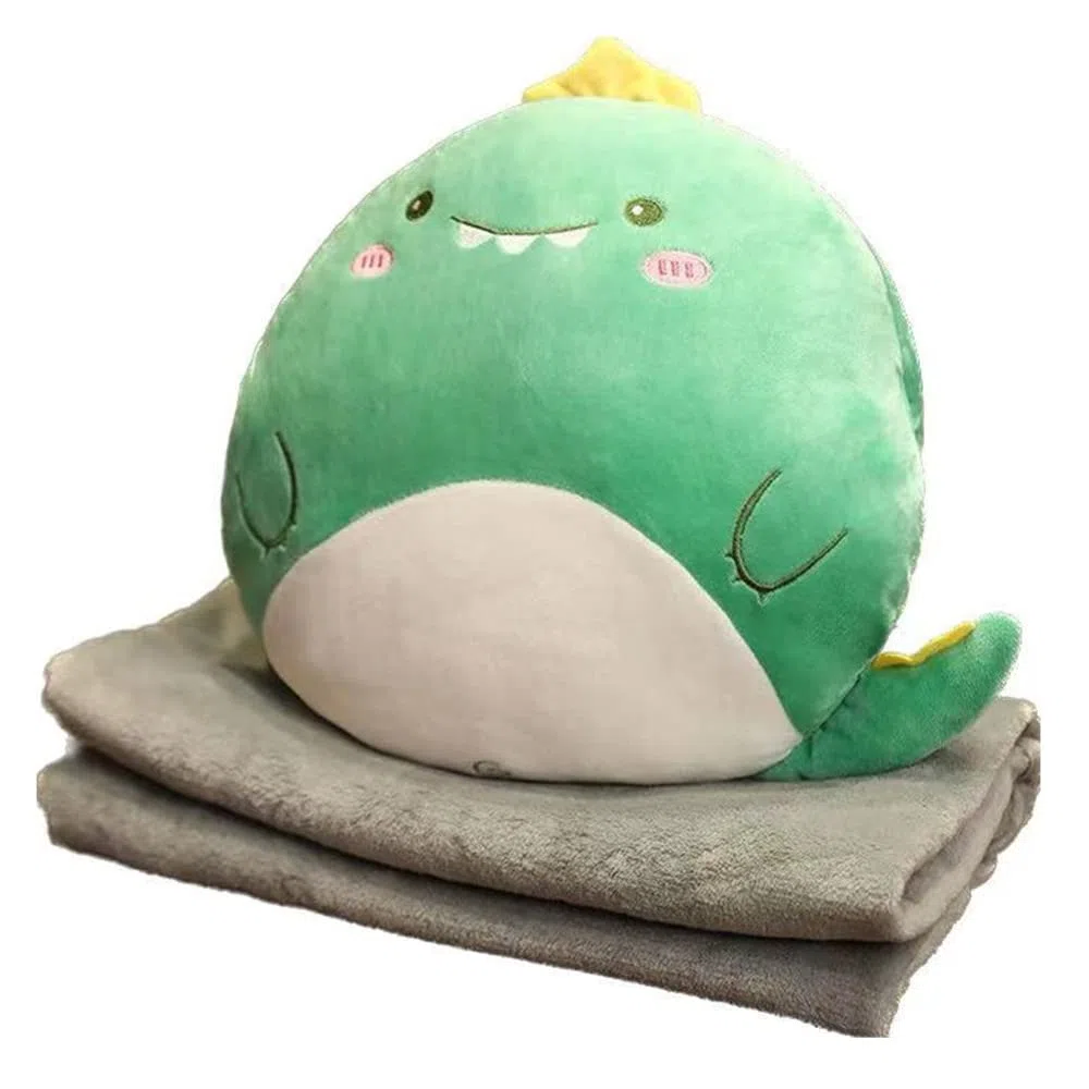 Cuscino da abbracciare,3 in 1 Trapunta Multifunzionale Coperta per Cuscino,cuscino portatile leggero da viaggio,per viaggi e campeggio all'aperto (L, Dinosauro)