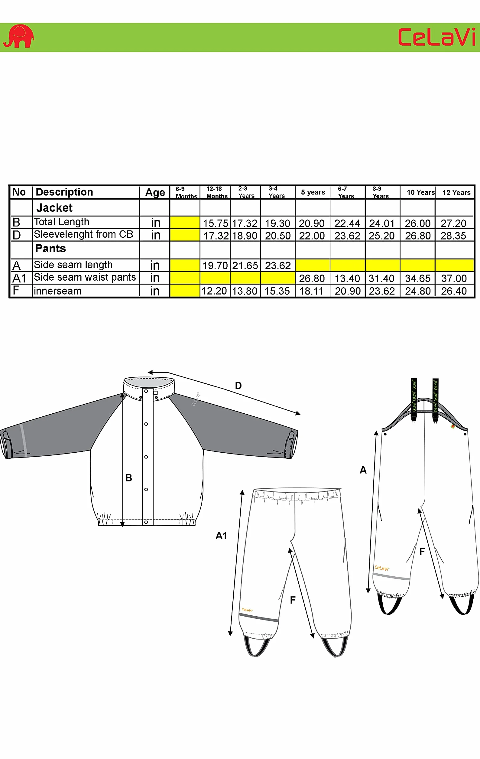 CeLaVi Rainwear Ser - Recycle Pu Giacca da pioggia Unisex - Bambini e ragazzi (Pacco da 1)