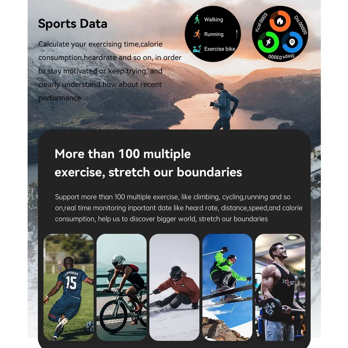 Smart Watch, smartwatch militare Bluetooth da uomo, oltre 100 modalità sportive, alla moda, per fitness, frequenza cardiaca, pressione sanguigna, monitoraggio dell'ossigeno nel sangue,