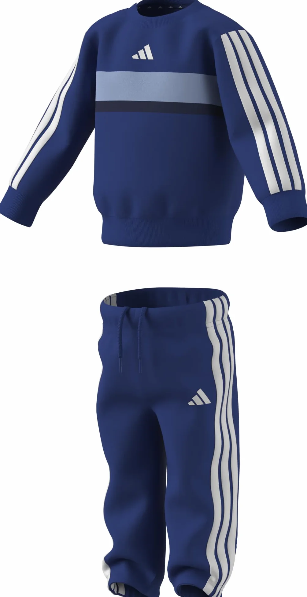 adidas Unisex - Bimbi 0-24 SEASONAL ESSENTIALS TIBERIO 3 STRIPES FLEECE CREW SET