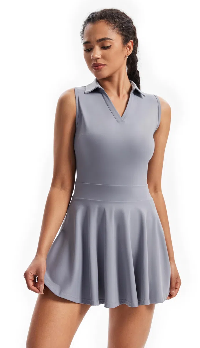 Simpatico vestito da golf da tennis per allenamento atletico da donna con tasche pantaloncini set da 2 pezzi abiti estivi