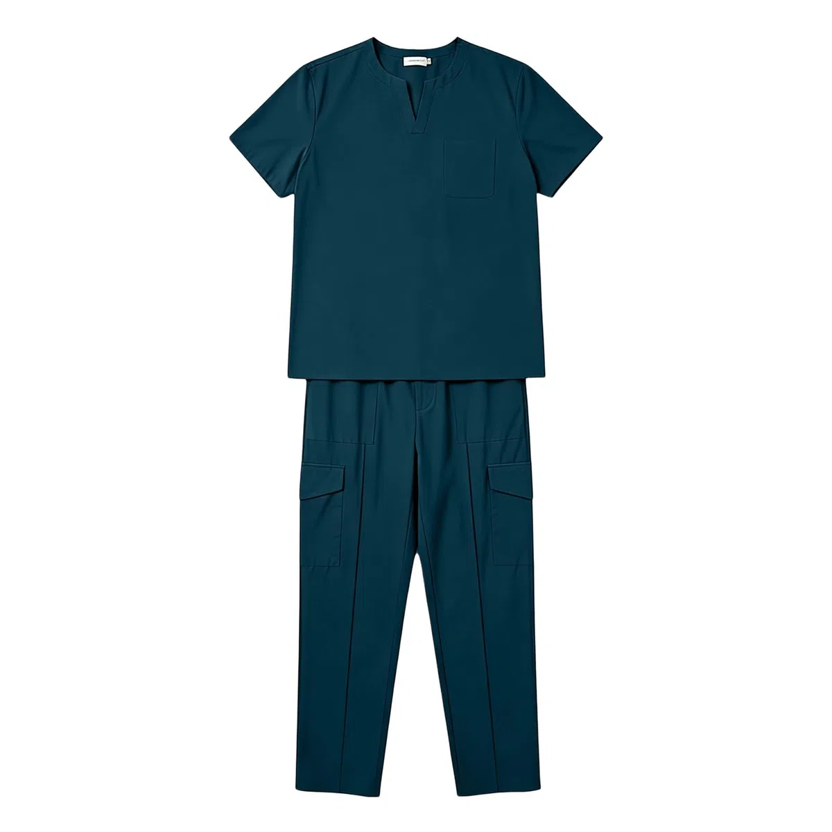 HAOLEI Divisa Infermiere Uomo Divisa Sanitaria Set con Casacca e Pantalone Sanitaria Uniformi Infermiera Ospedaliere con Cordoncino Camice Medico Uomo Set Uniforme Maglia Frontale & Pantaloni