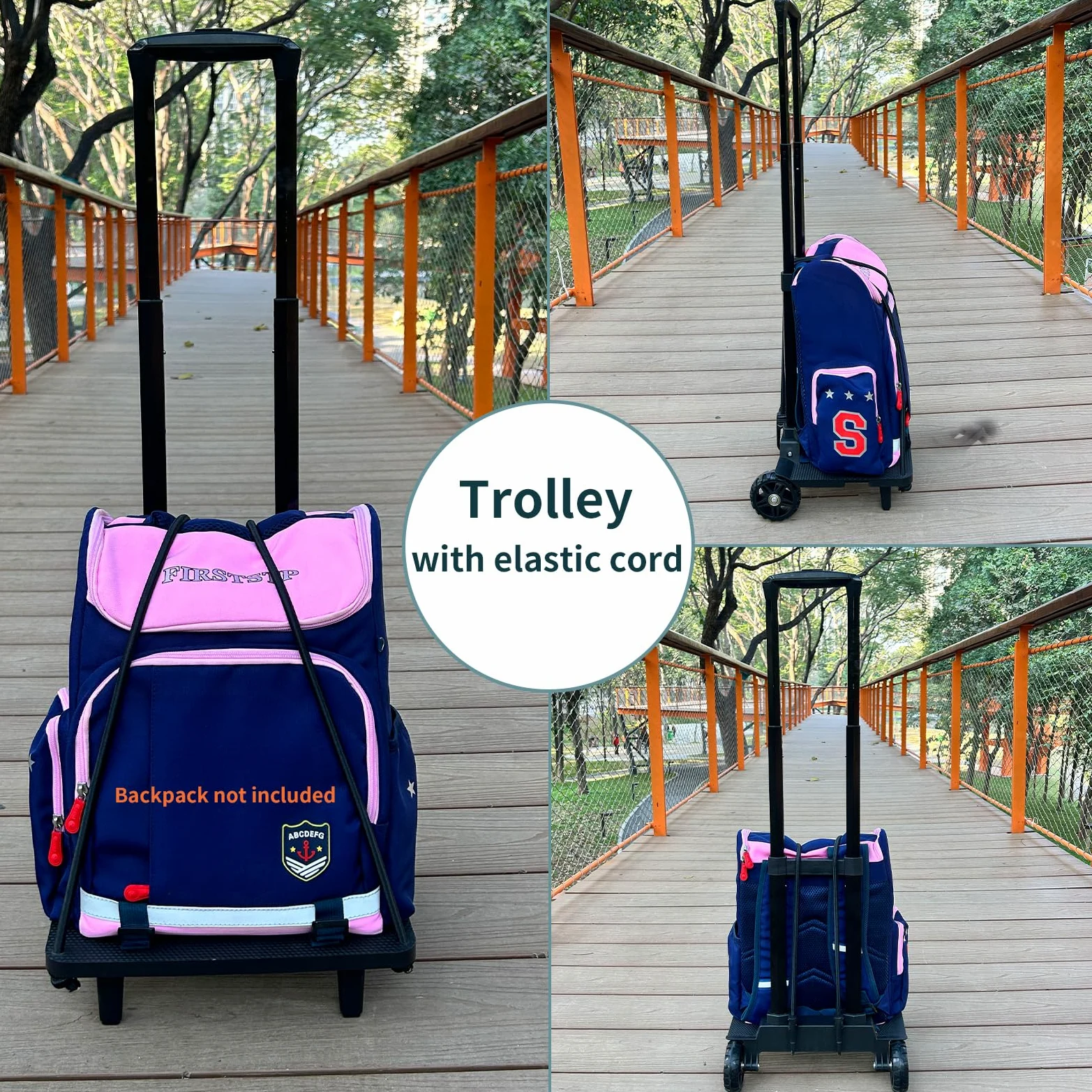 Carrello portavaligie zaino pieghevole con cinghie elastiche, telaio in alluminio leggero per viaggi, lavoro e uso quotidiano
