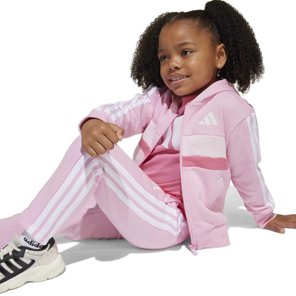 adidas Unisex - Bambini e ragazzi SEASONAL ESSENTIALS TIBERIO 3 STRIPES FLEECE TRACKSUIT