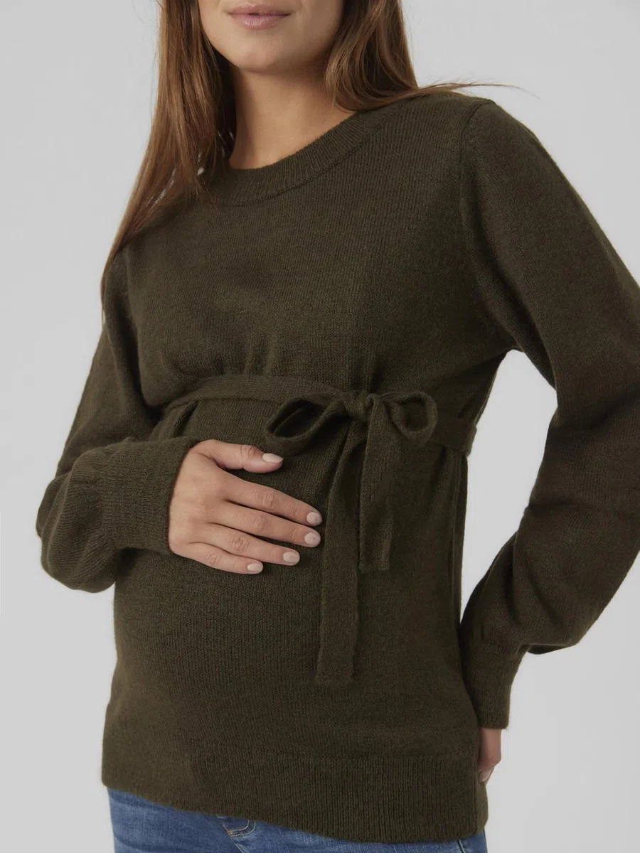 Mamalicious Vasca per Lne L/S Knit Top A. Noos Maglione Donna