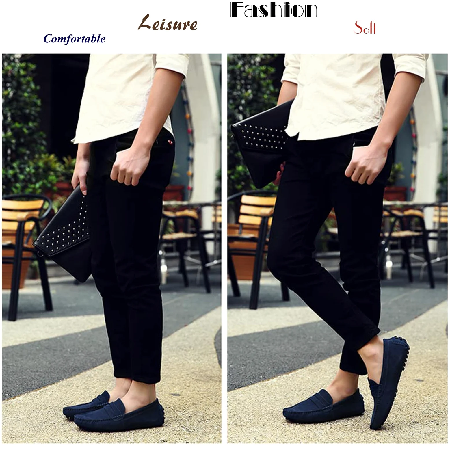 LZQpearl Mocassini Penny da Uomo, Scarpe Basse da Uomo in Pelle Scamosciata, Slip on Boat Deck Casual Mocassino Pantofole per Unisex Adulti E Adolescenti