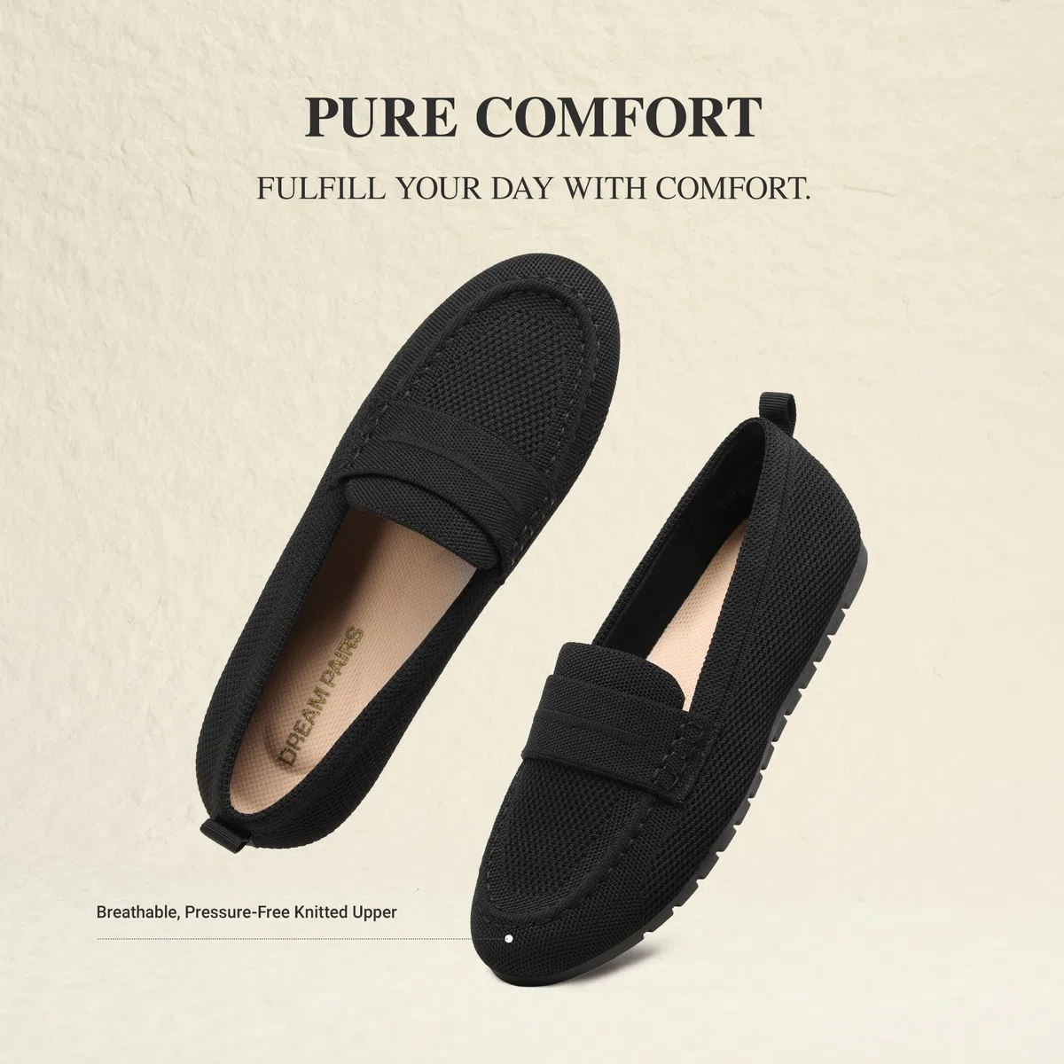 DREAM PAIRS Scarpe Mocassini da Donna in Maglia Penny - Slip-On Casual, Comodi, Ideali per Lavoro e Passeggio