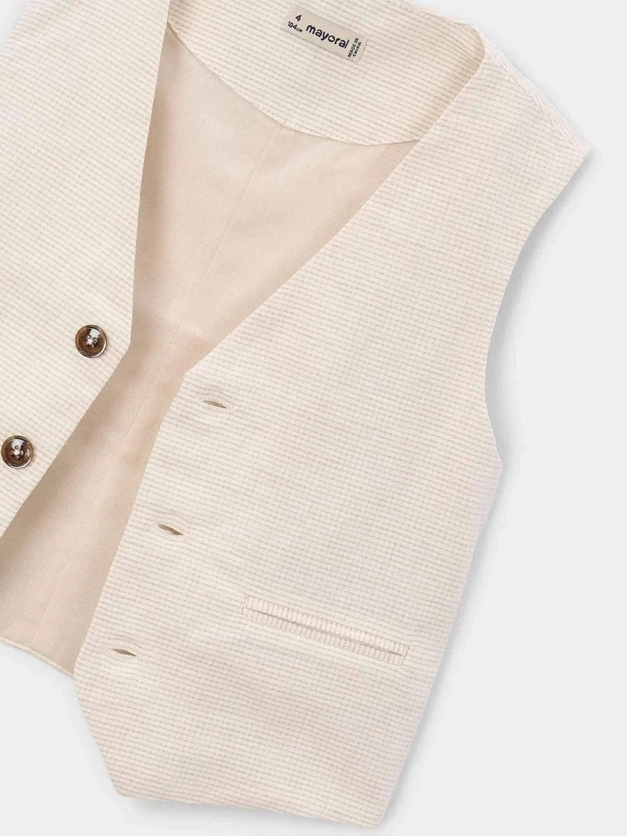 Mayoral Gilet Lino Suiting per Bambini e Ragazzi Avena mez
