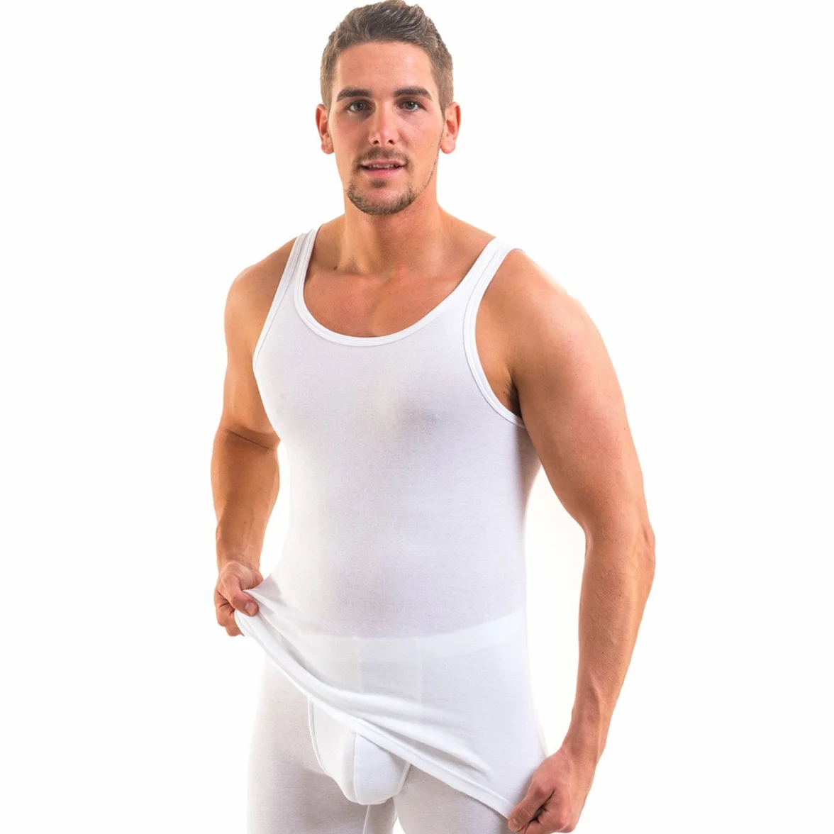 HERMKO 3000 Cannottiera a Coste da Uomo 100% Cotone Biologico, Testata tossicologicamente, Canotta Intima Top Sportivo Franco Fabbrica - Confezione da 5 Pezzi