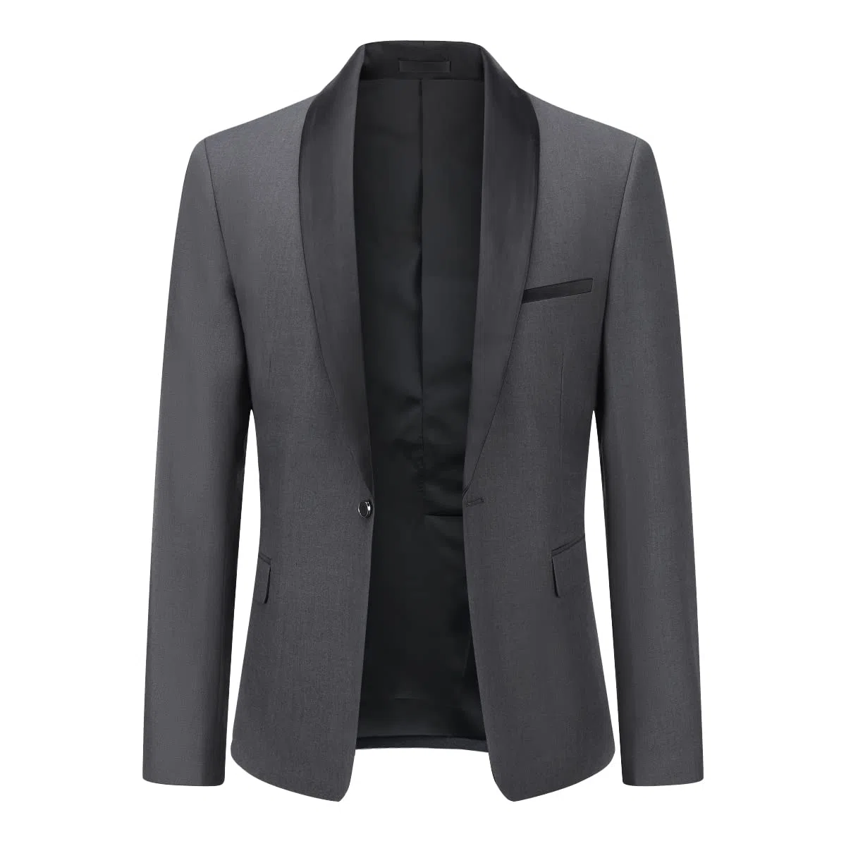 YOUTHUP Blazer da Uomo Collo a Scialle 1 Bottone Slim Fit Giacca da Abito Formale Lavoro Matrimonio Festa Giacc