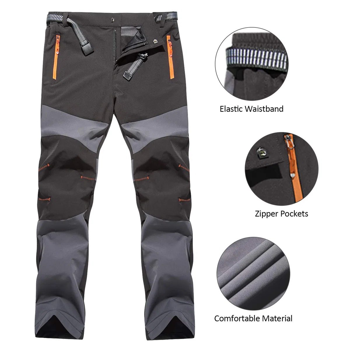 Pantaloni da Trekking Comodi da Uomo Pantaloni Caldi Antivento Pantaloni Casual da Arrampicata Inverno/Autunno/Primavera/Estate