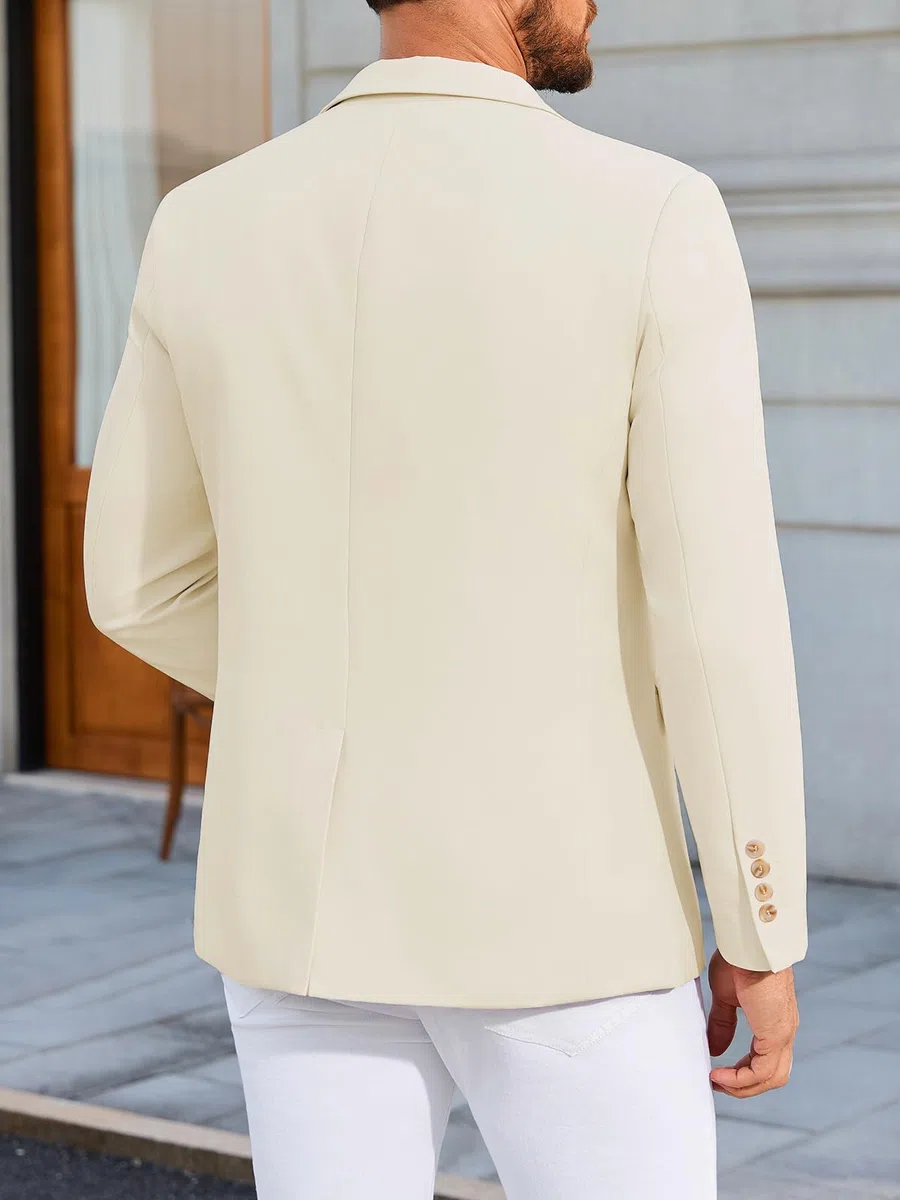 Runcati Sakko - Giacca da uomo a maniche lunghe, slim fit, in tinta unita, per lavoro, matrimonio, tempo libero