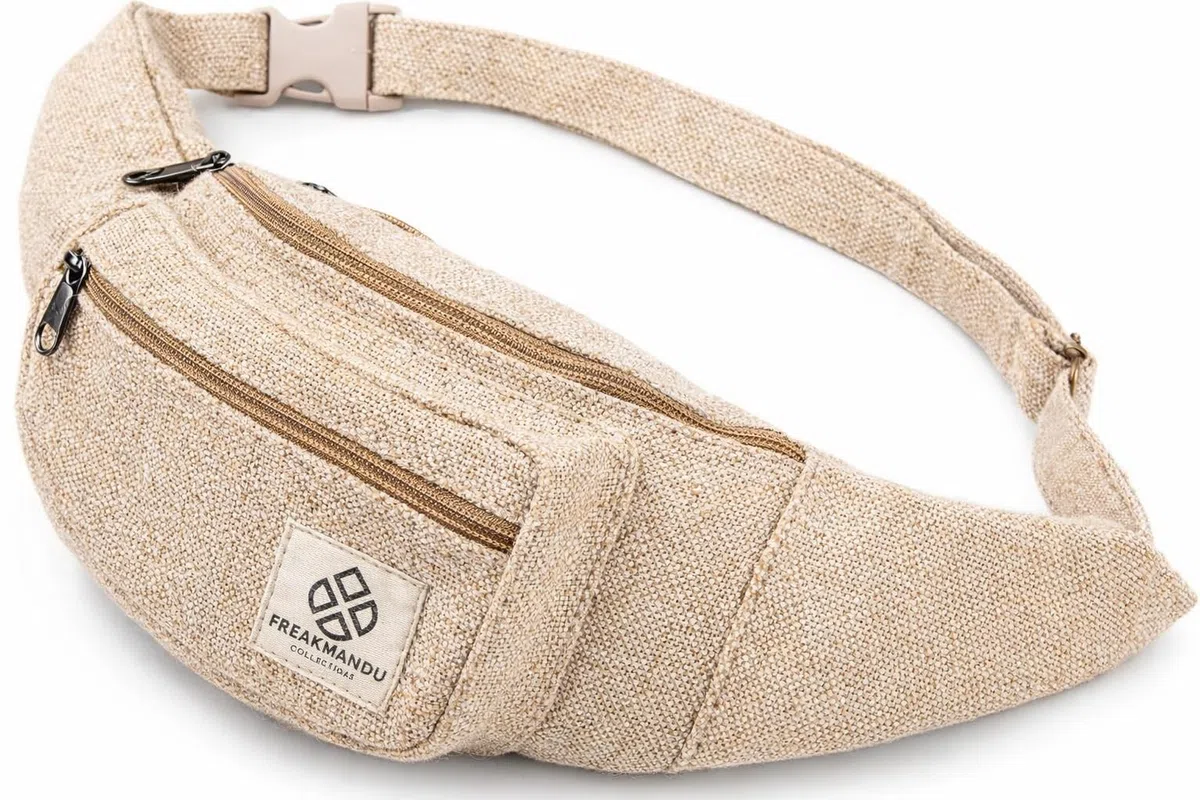 Freakmandu Marsupio di Canapa Unisex - Marsupio a Vita Incrociata Marsupio Fatto a Mano in Stile Bohémien Hippie per Uomo e Donna