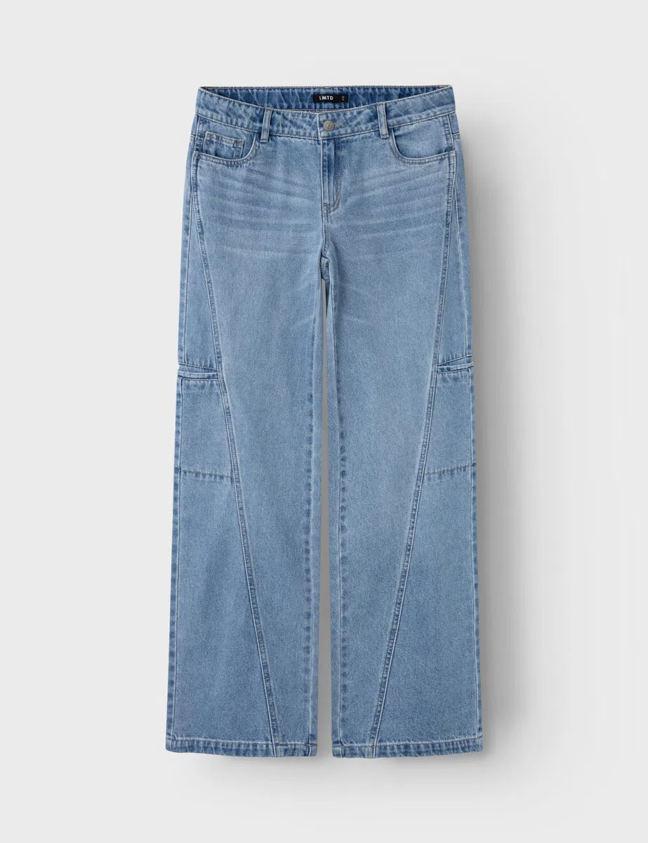 NAME IT NLFNARAIZZA DNM LW Wide Pant, Jeans Larghi Bambina, Medium Blue Denim,