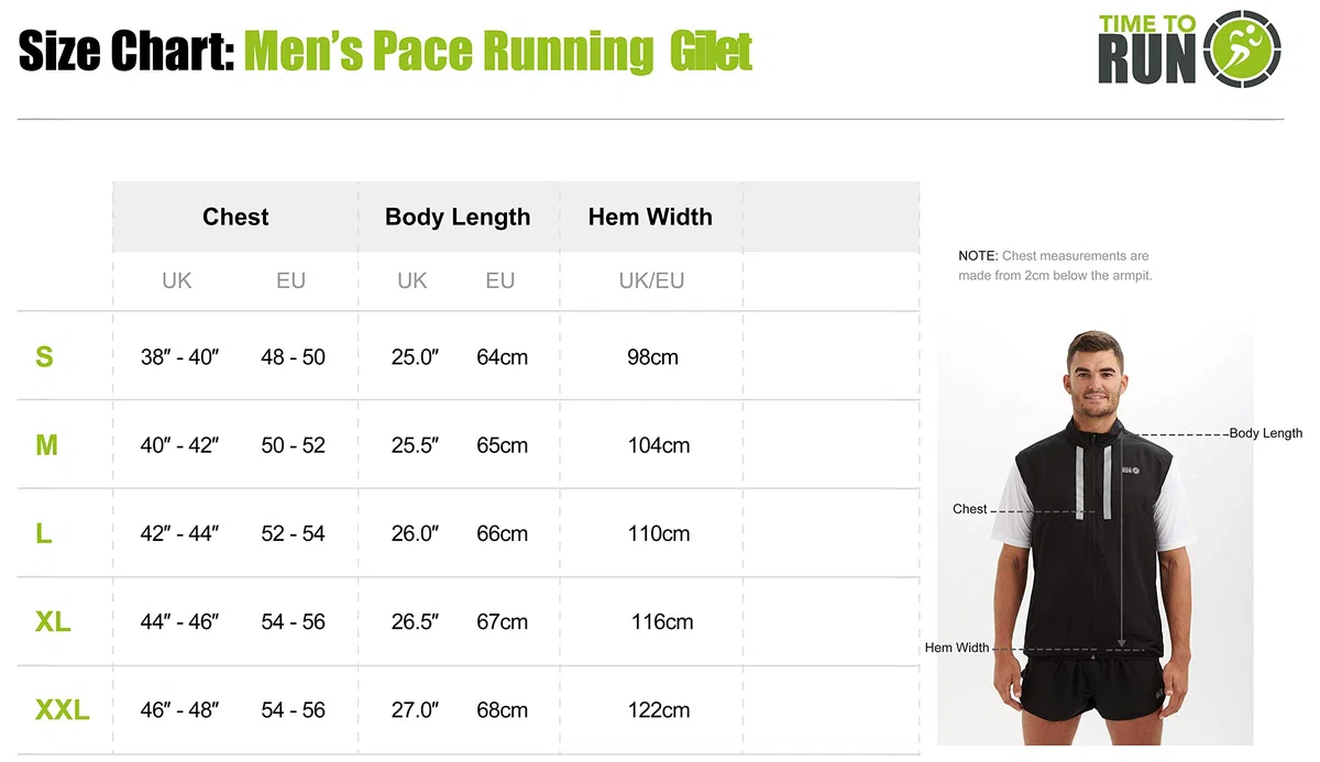 Time To Run Gilet da Corsa da Uomo Con Tasche - Leggera Antivento Traspirante - Ideale Per L'esercizio E Il Jogging