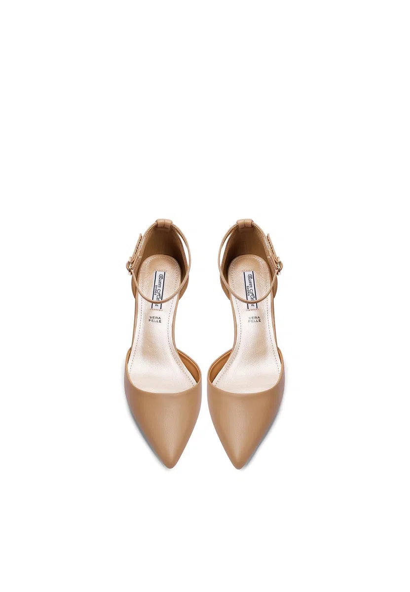 QUEEN HELENA Decollete con Tacco Basso Scarpe Eleganti con Cinturino Donna ZM9909