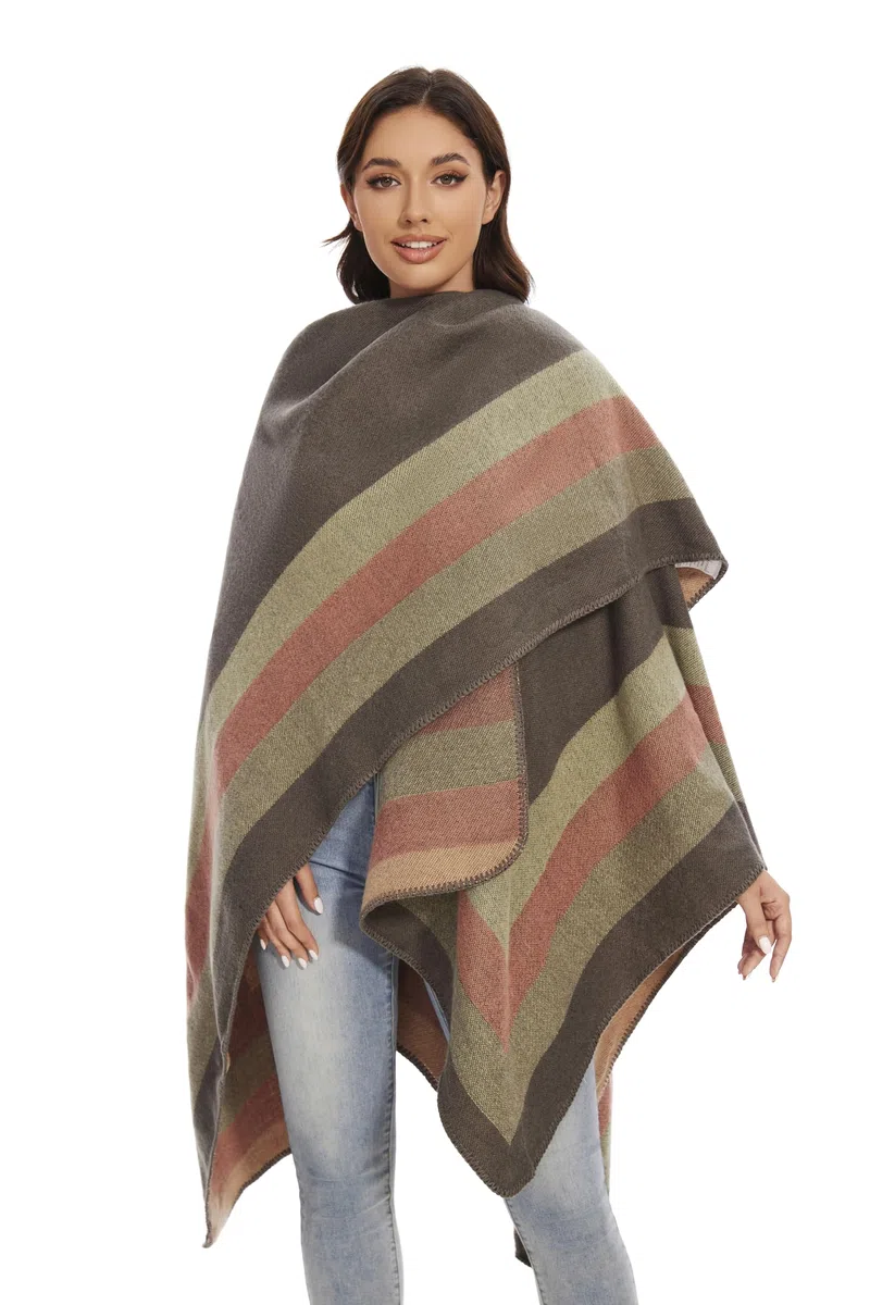 Elegante Mantella da Donna con Fronte Aperto Poncho Morbido, Adatto per Primavera, Autunno e Inverno