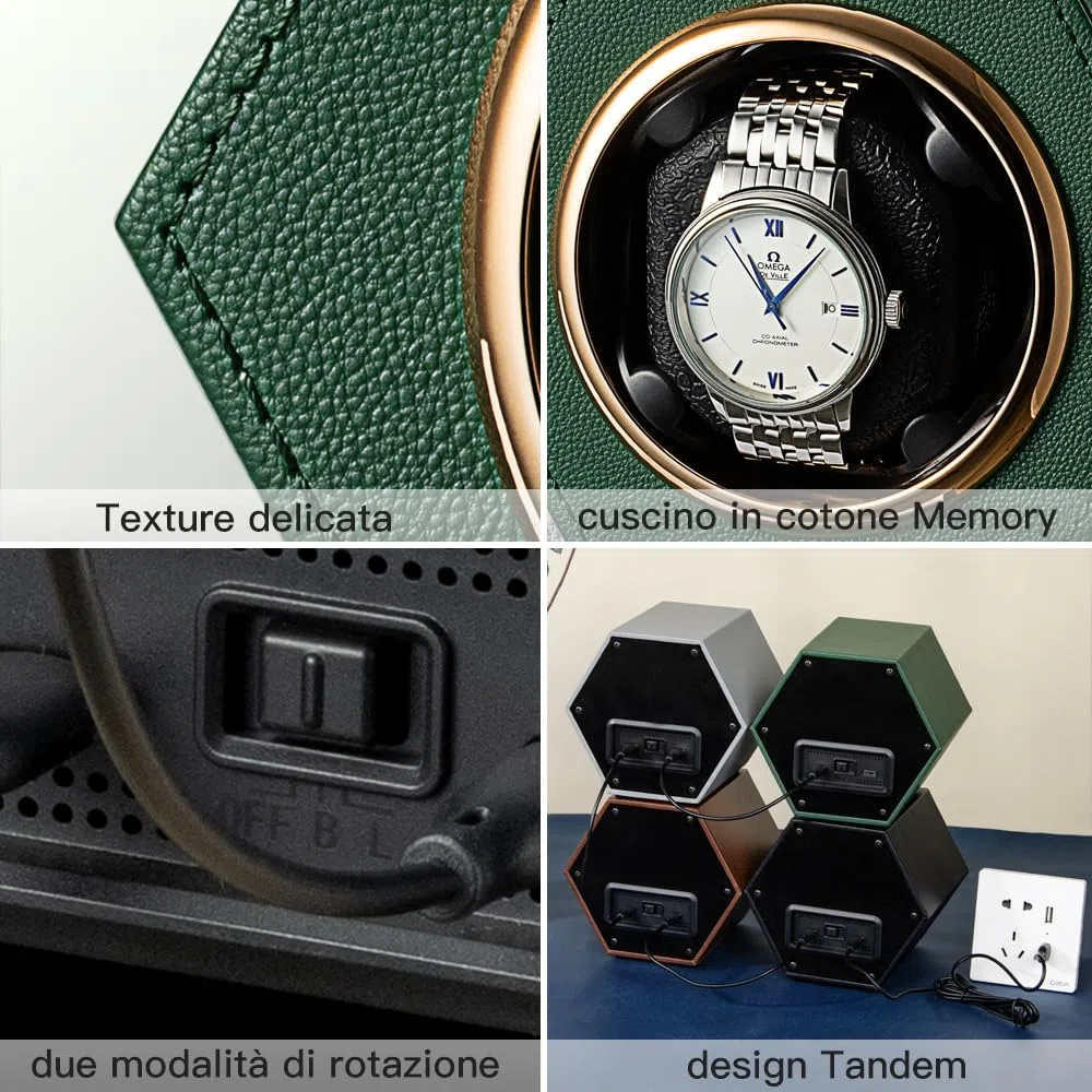 Scatola di carica automatica dell'orologio, caricatore di orologi singolo con motore Mabuchi silenzioso