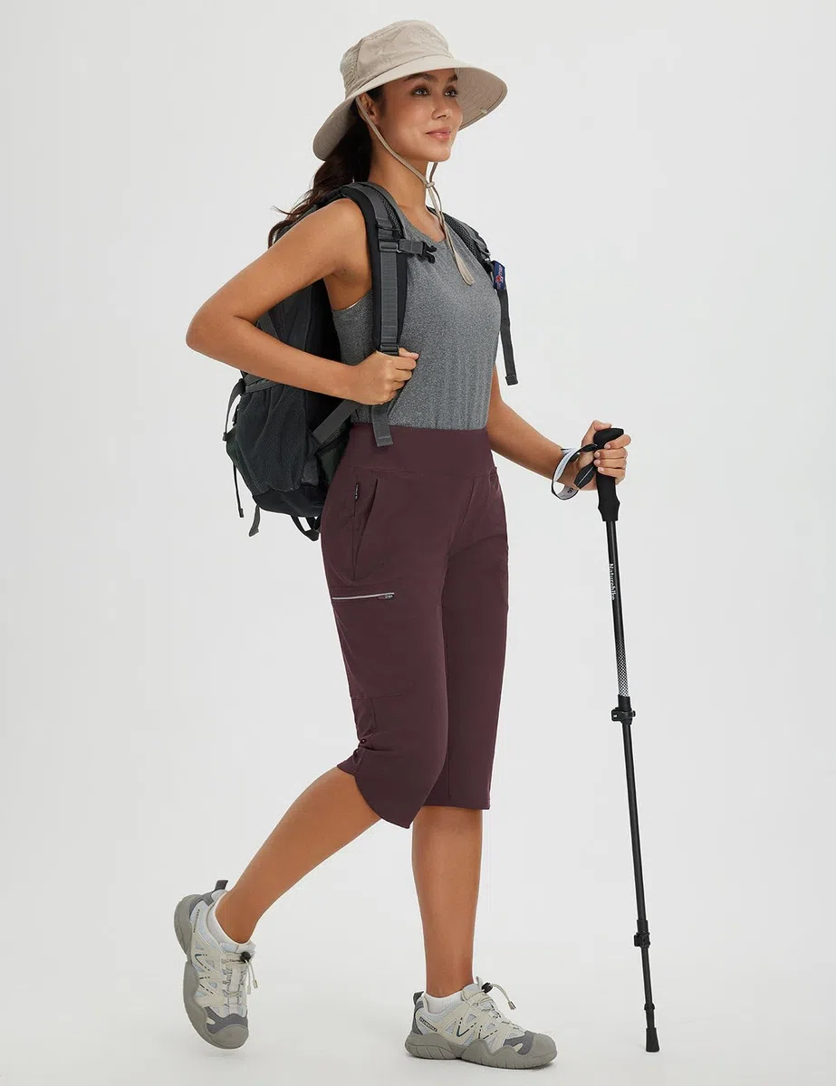 baleaf Pantaloni da Trekking da Donna Bermuda Donna Estivi Pantaloni Cargo Traspiranti Pantaloni Elasticizzati per l'outdoor Asciugatura Rapida Leggeri