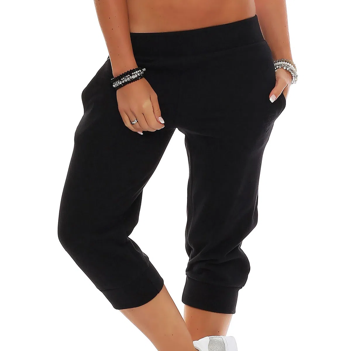 Pantaloni da Allenamento 3/4 Capri da Donna, Pantaloni Sportivi, Pantaloni da Jogging