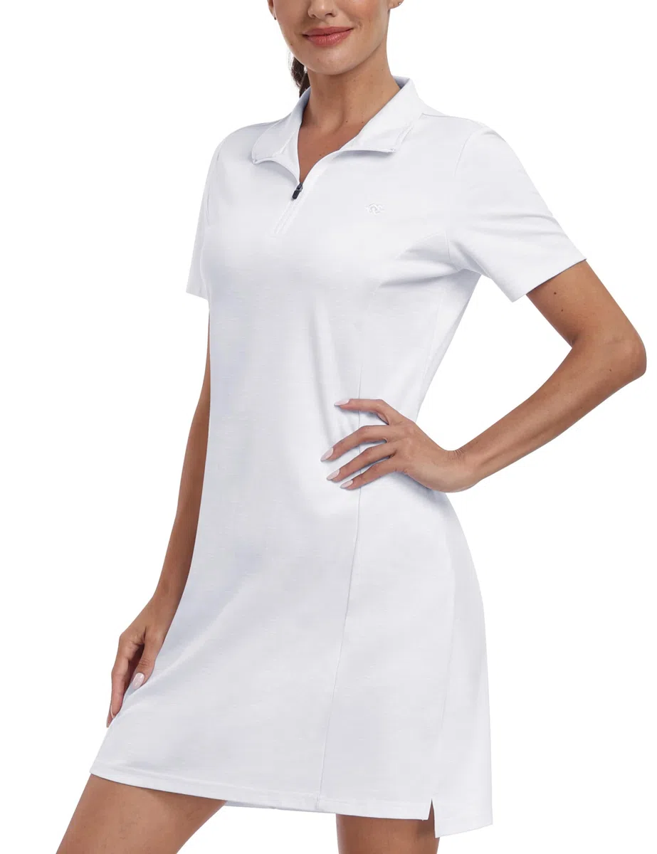 MoFiz Abito da golf da donna Polo Sportivo Manica Corta Quick Dry Casual Workwear Button