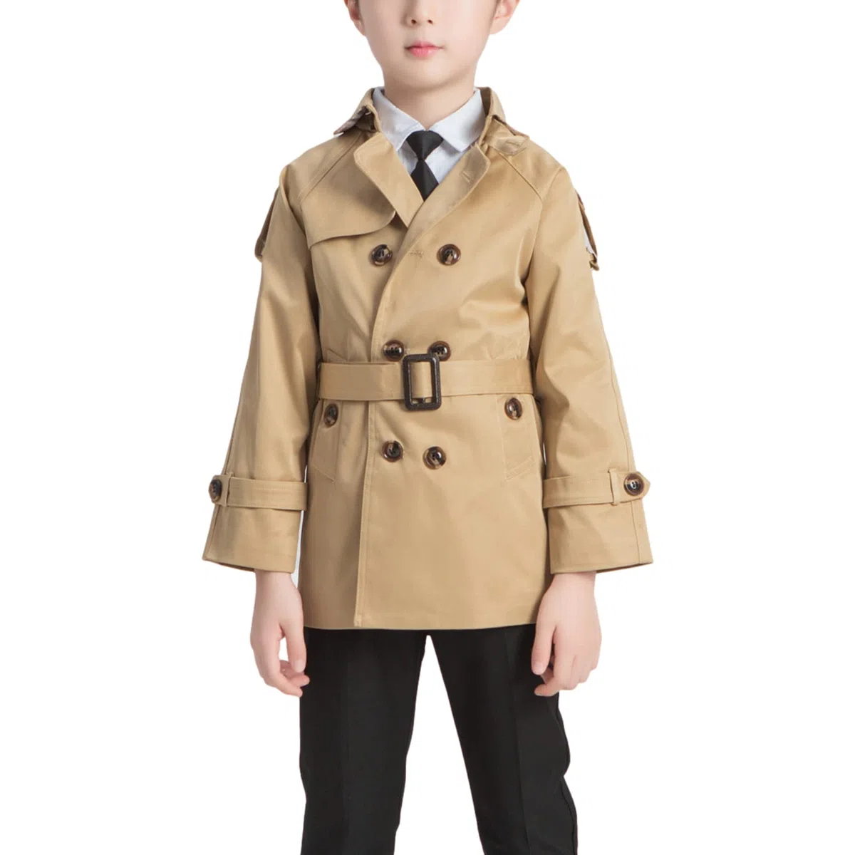 amropi Bambini e Ragazzi Trench Cappotto con Cintura Giacca a Vento Cappotti per 2-10 Anni