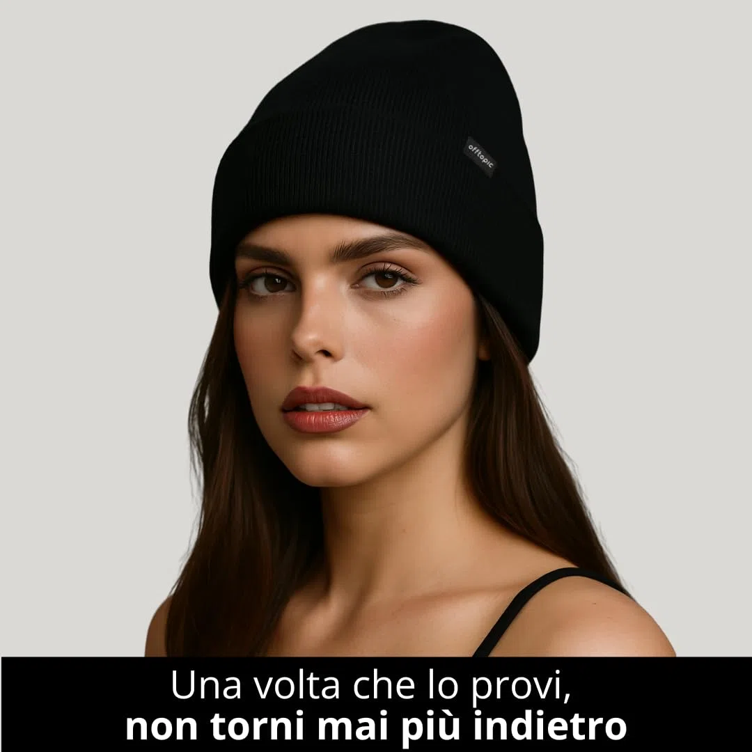 Offtopic® Cappello Invernale Donna Uomo Interno 100% Seta per Capelli Sempre in Ordine | Berretto Cuffia Salva Piega e Anticrespo | Elegante Idea Regalo Unica