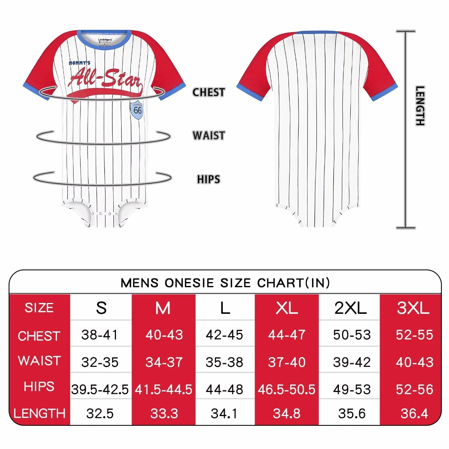 Landofgenie Uomo Body Pigiama Botton Crotch Top Shirt Strisce Maniche Raglan Onesie Rompers per Gli Uomini Baseball Classic Striped