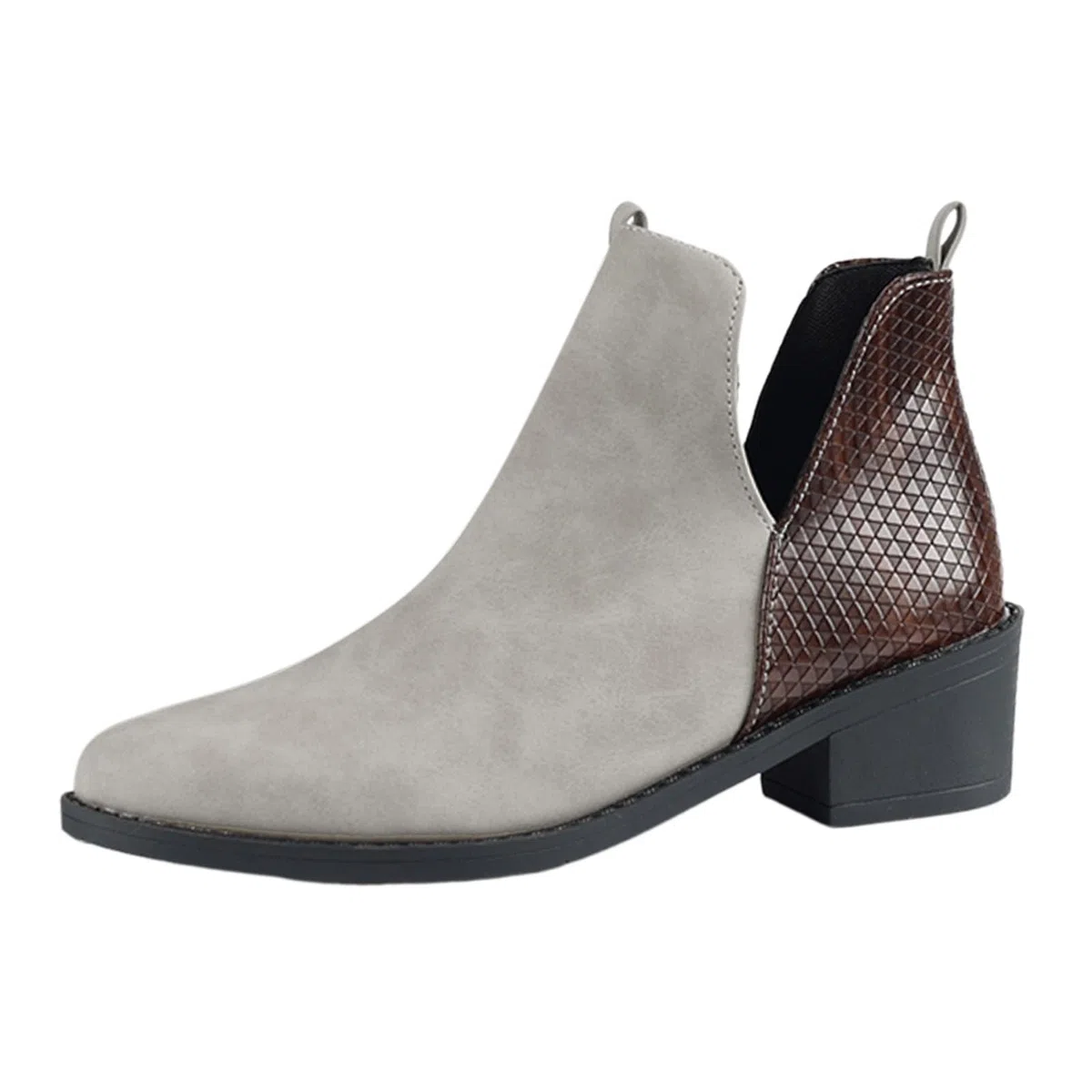 Generisch Stivaletti da donna e inverno alla moda in pelle abbinati, casual e comodi