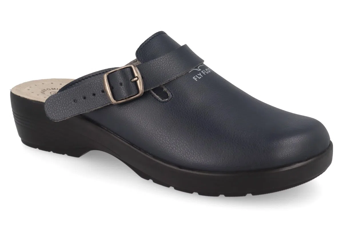 Fly Flot | Professional Certified, Zoccoli Sanitari Uomo con Cinturino e Elastico Regolabile, Ciabatta con Tomaia e Sottopiede in Evopell